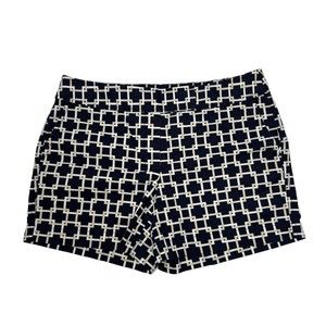 Ann Taylor Women's Sz 6 Shorts Geometric Pattern Navy And Tan